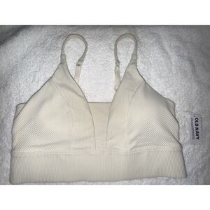 Old Navy NWT!! Ribbed Powersoft Sports Bra Size Small New W/Tags Cream Color